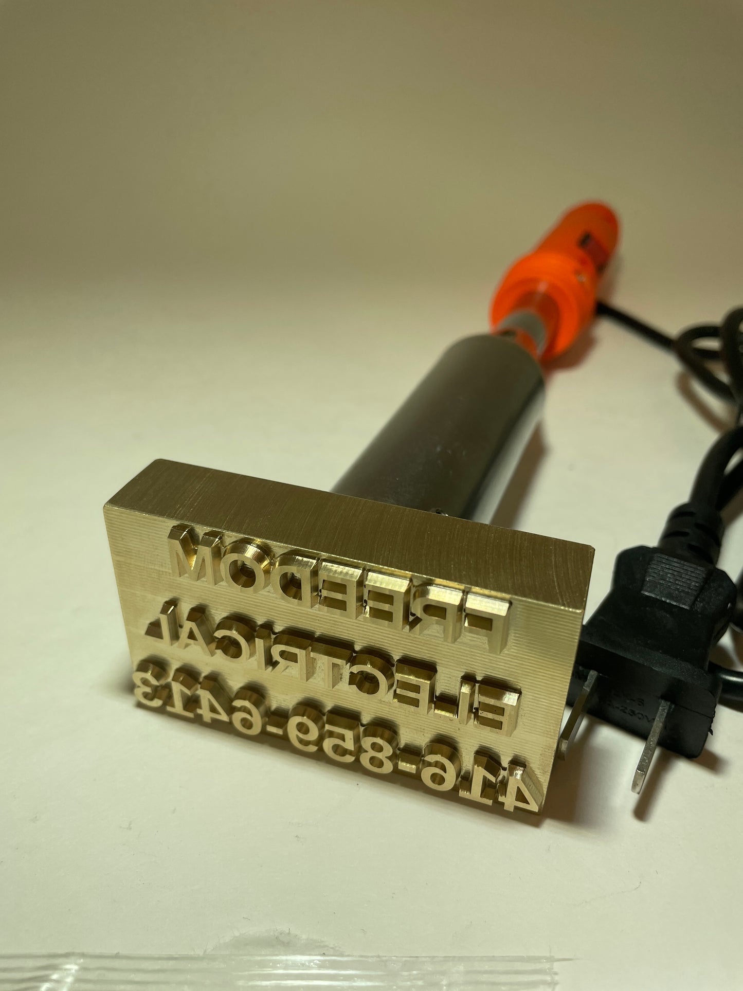 Custom Electric Branding Iron for Freedom Electrical