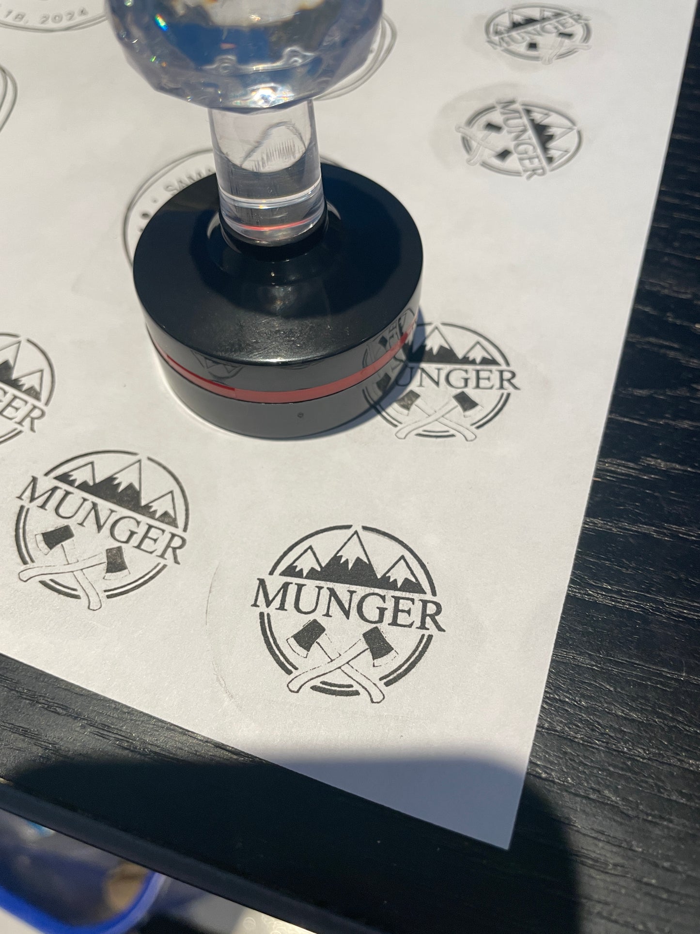 Custom Brand and stamp set for “Munger”