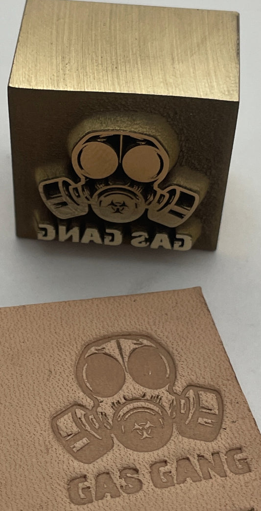 Custom Leather Stamp for Gas Gang - includes hammering Post and torch heated traditional handle