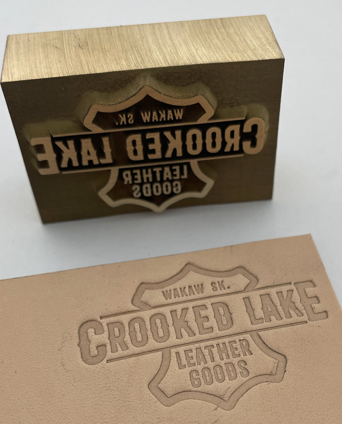 Custom Leather Stamp for Crooked Lake