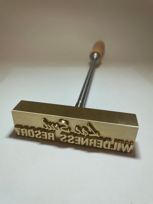 Custom made Brass Branding iron with steel shaft and Hardwood handle - Lac Seul