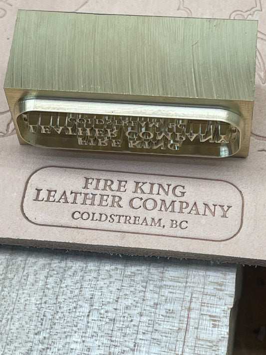 Custom leather stamp for fire king leather ￼ including hammering post ￼