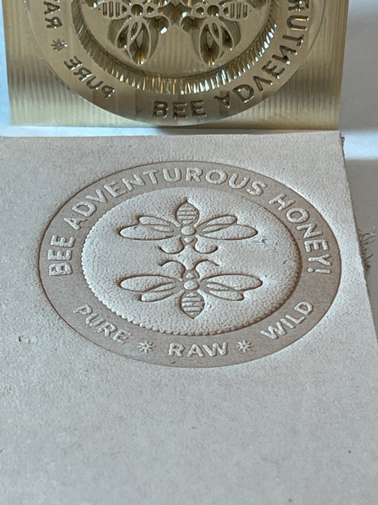 Custom Leather Stamp for “Bee Adventurous”