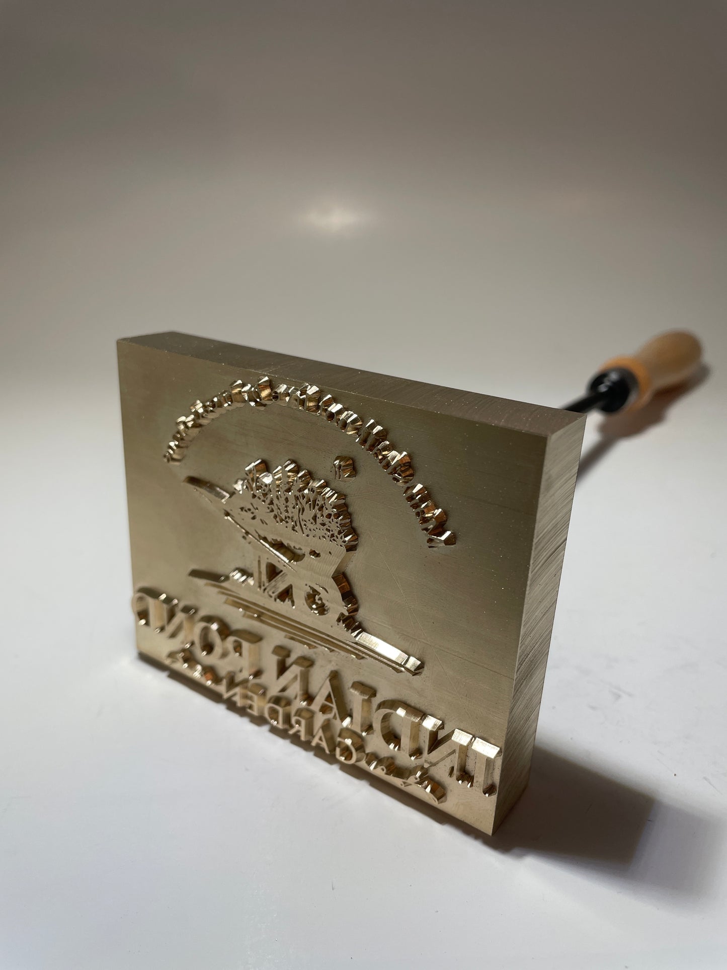 Custom Branding Iron for Indian Pond with Rubber Stamp