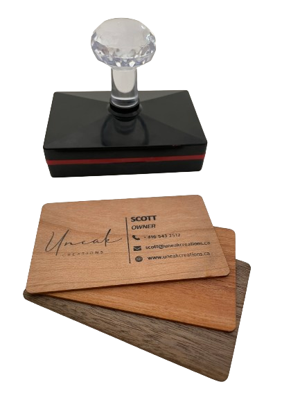 Wood Business Card Stamp Set